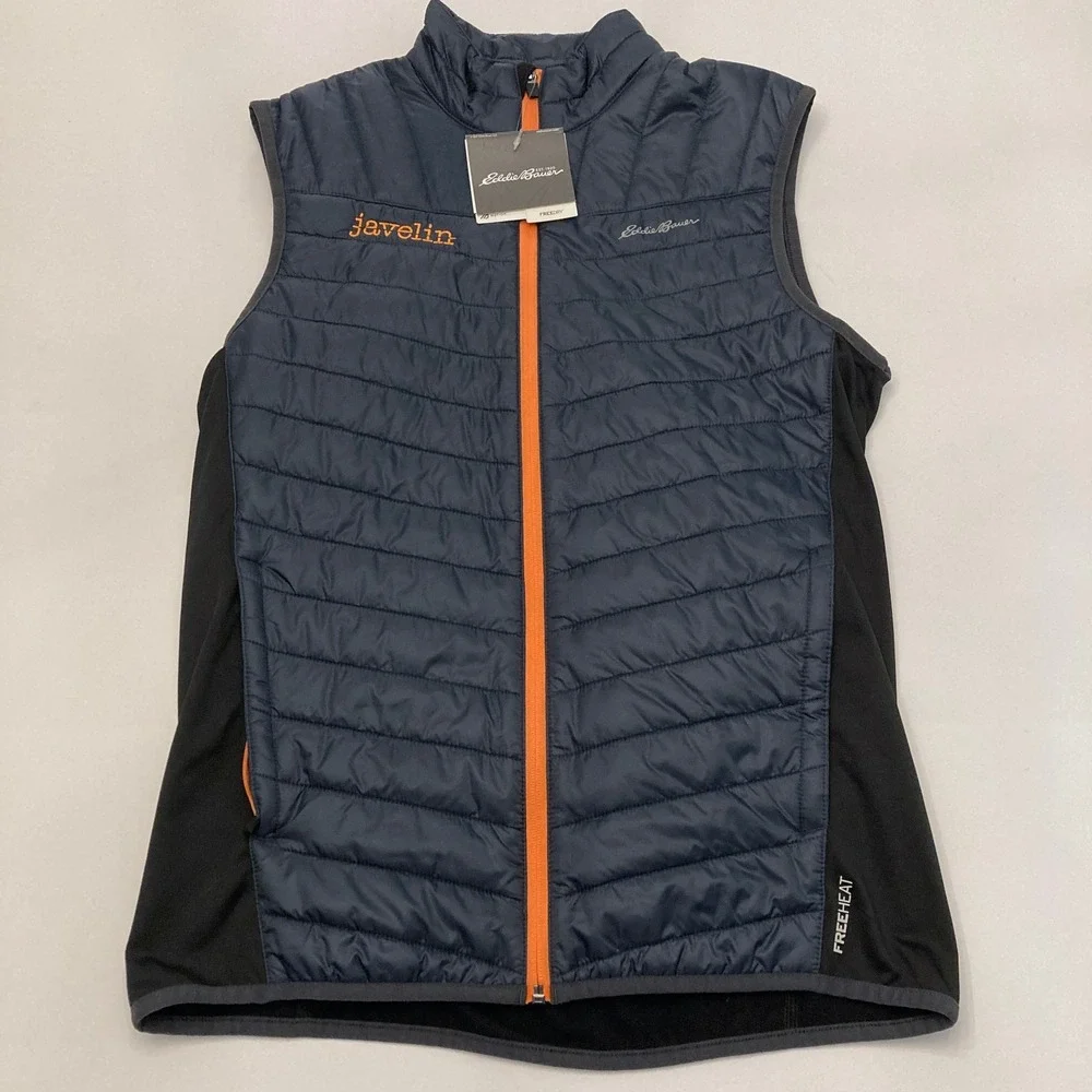 NEW Eddie Bauer Ignitelite Hybrid Vest Mens Storm Blue Zip Quilted‎ Primaloft